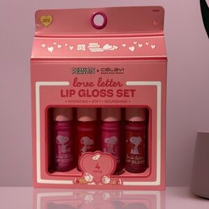 Peanuts x CÉLAVI Love Letter Pink Lip Gloss Set - Hydrating Pink Shades